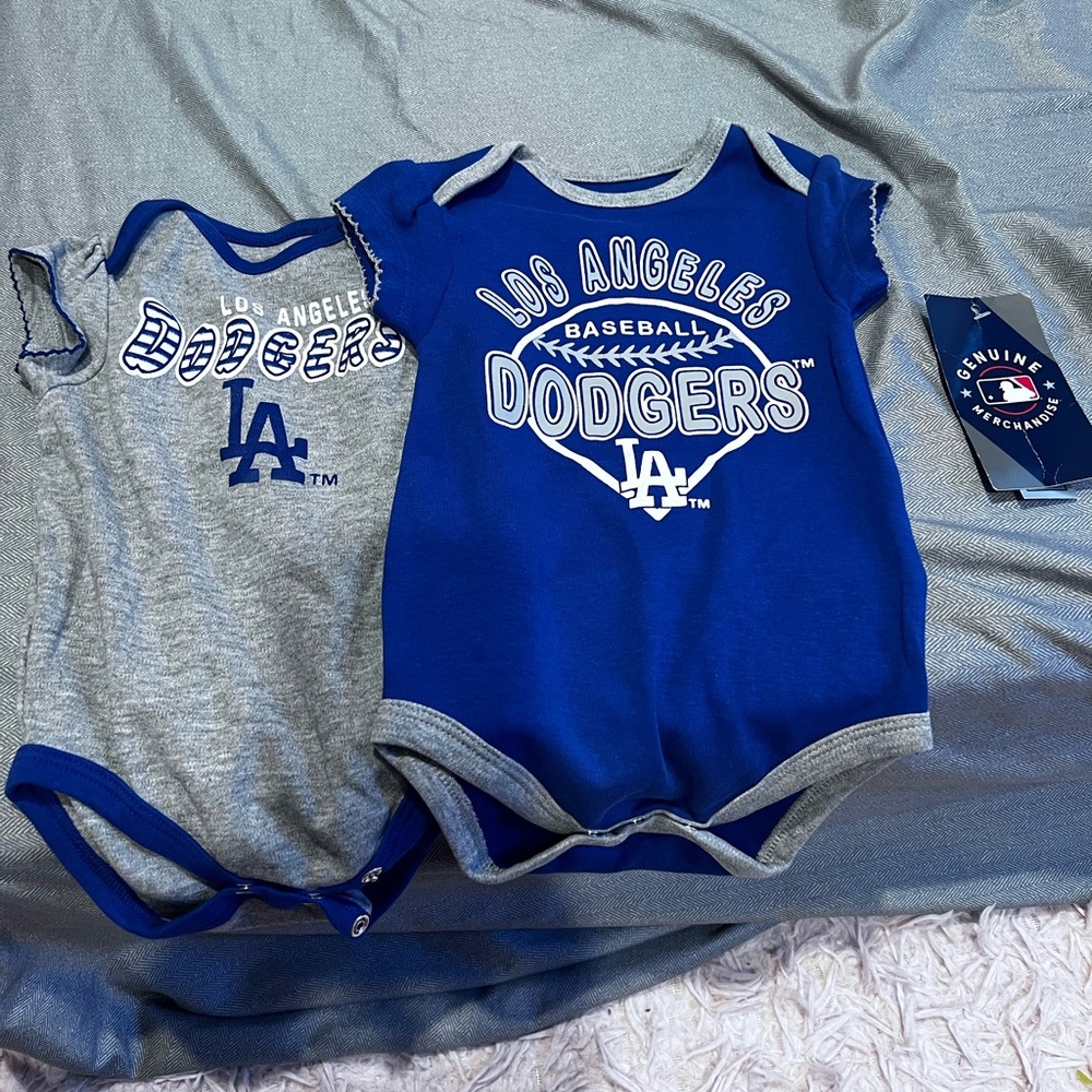 Genuine Merchandise Blue and Gray Dodgers Kids One Pieces